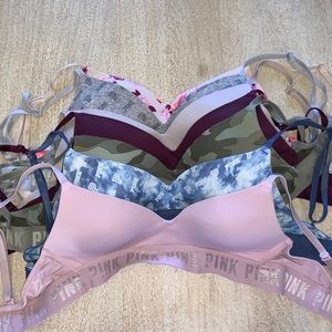 LOT of 7 PINK by Victoria’s Secret wireless bras